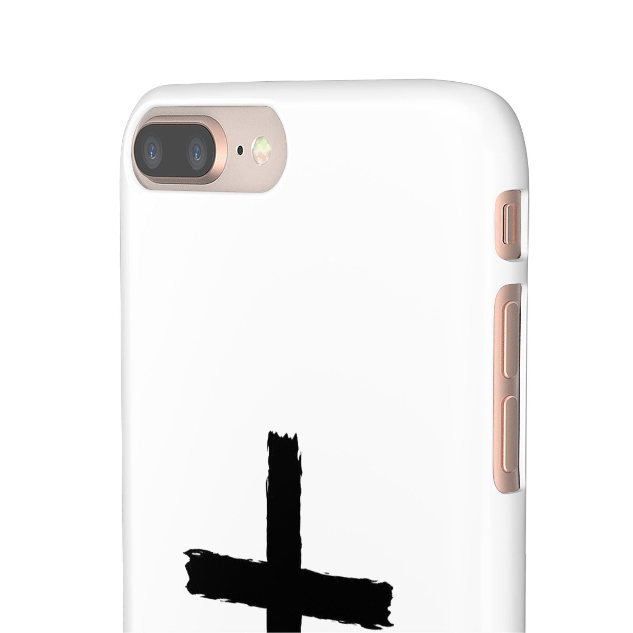 Cross Phone Case — Minimal Black Brushstroke Christian Snap Case