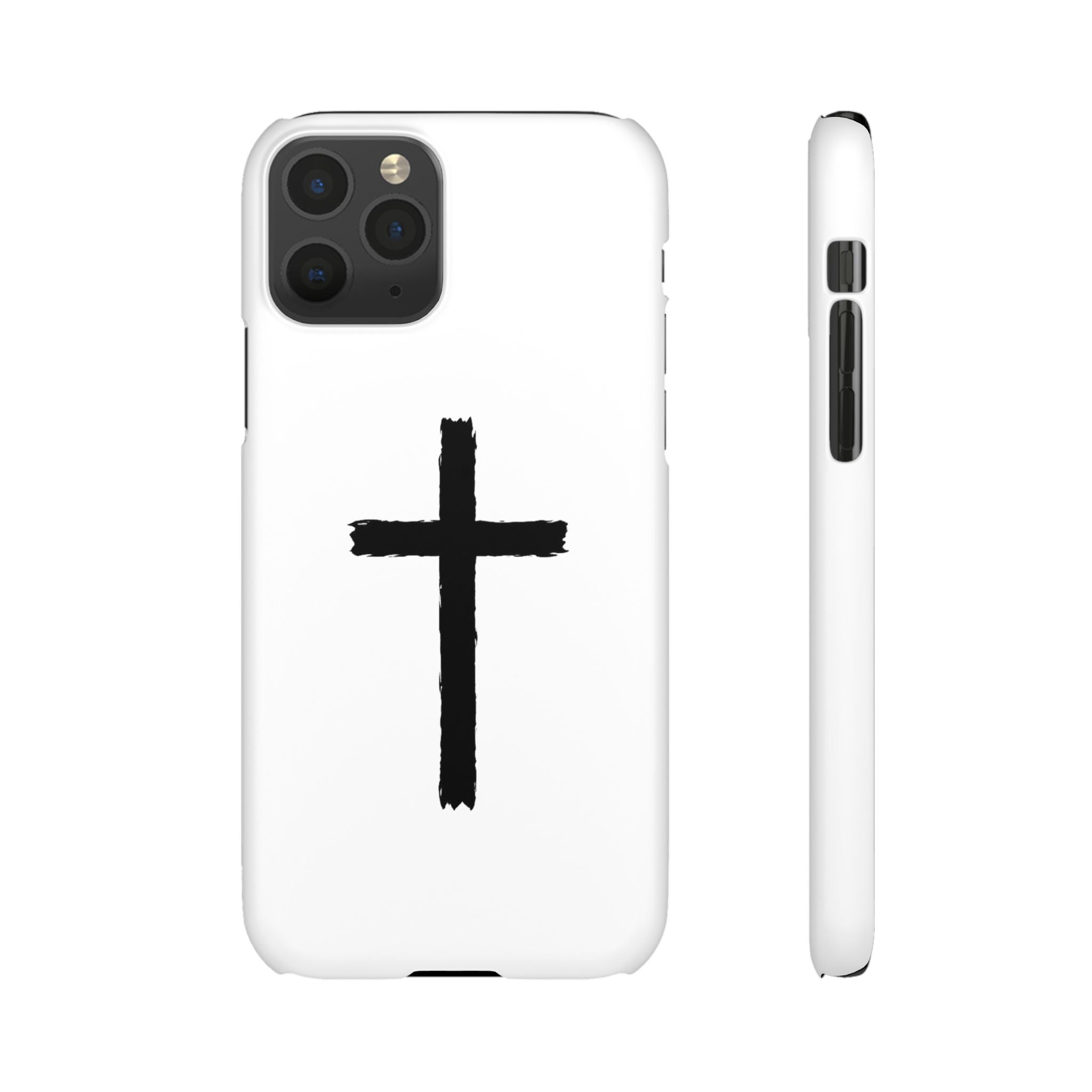 Cross Phone Case — Minimal Black Brushstroke Christian Snap Case