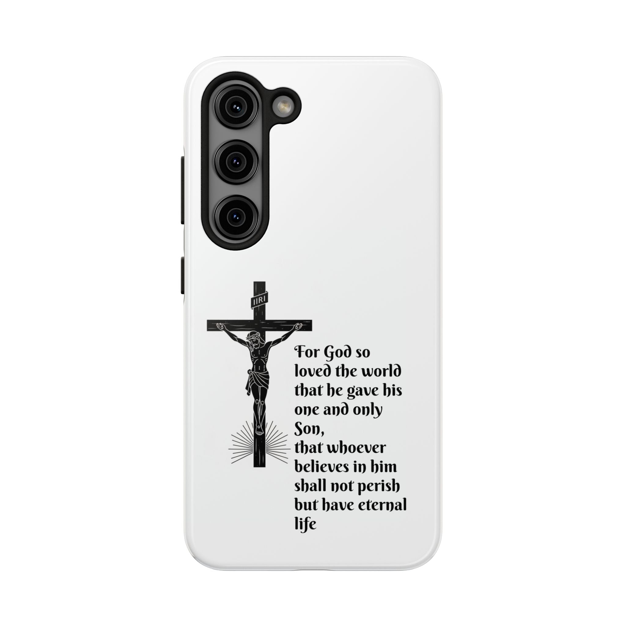 Christian Cross Phone Case — John 3:16 Scripture Tough Phone Case