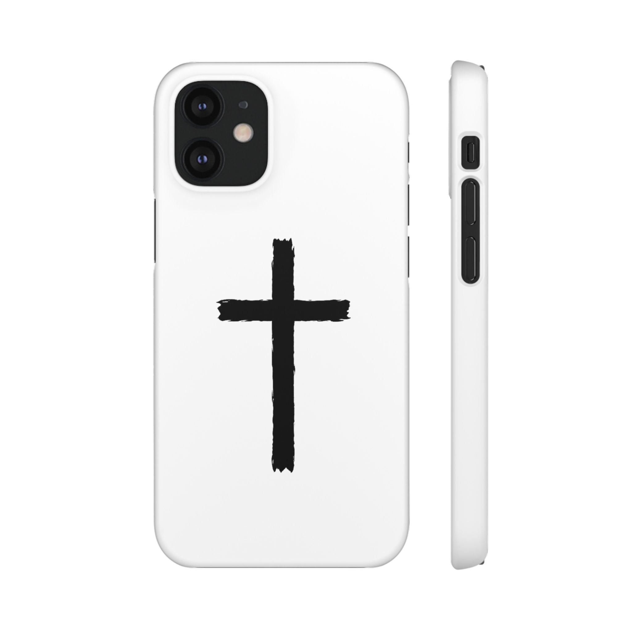 Cross Phone Case — Minimal Black Brushstroke Christian Snap Case