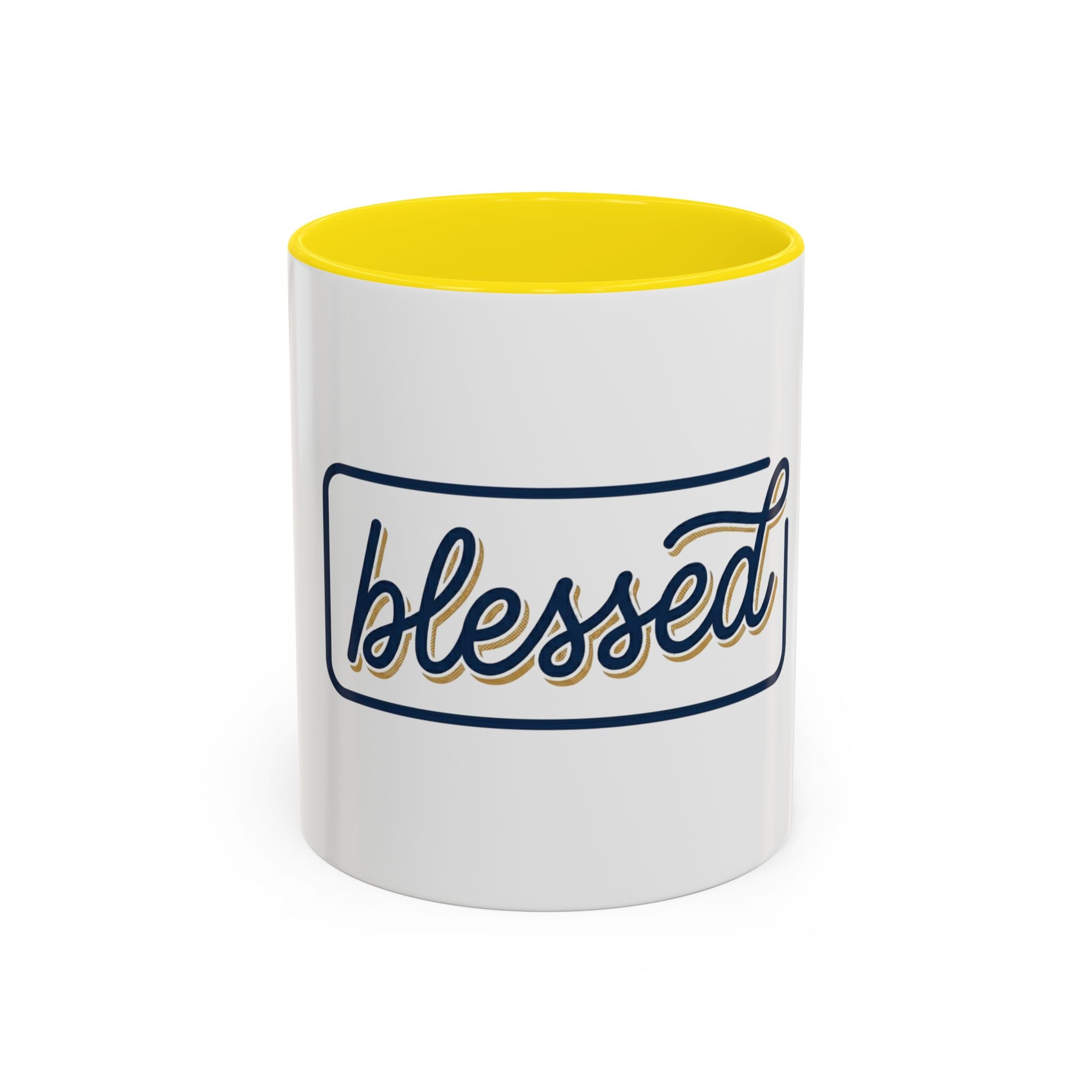 Blessed Coffee Mug — Script "blessed" Accent Ceramic Mug (11oz & 15oz)