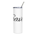 20oz Stainless Steel Tumbler — Elegant Script 'Saved' Travel Cup