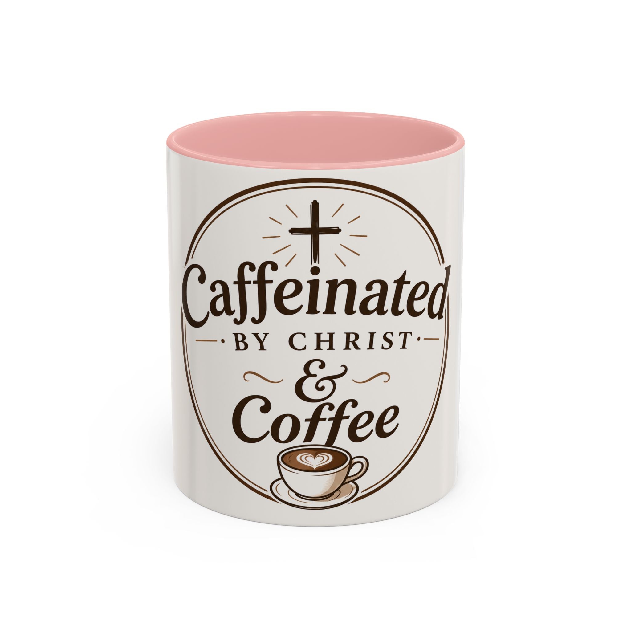 Caffennated by Christ & Coffee Accent Mug — Faith‑Filled Coffee Gift (11/15oz)