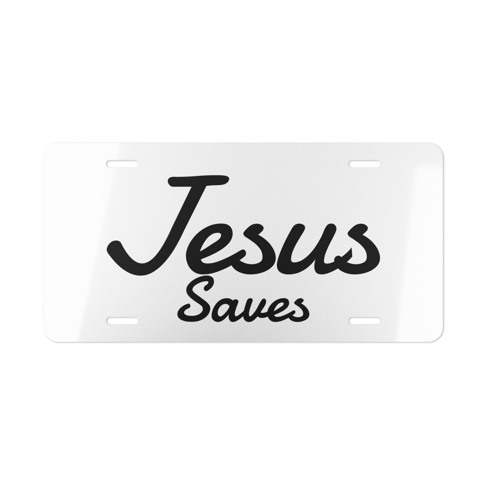Jesus Saves Vanity License Plate — Christian Car Decor