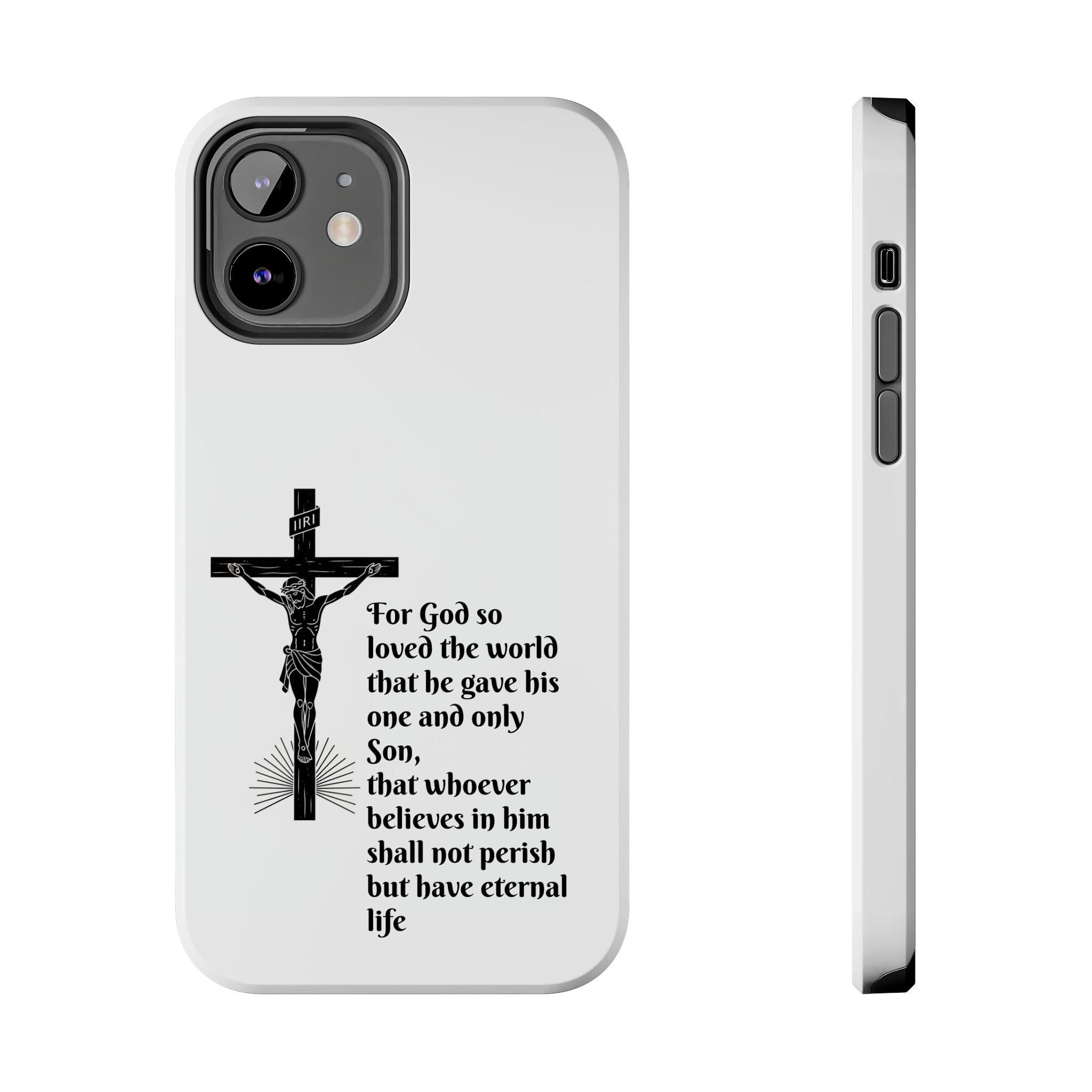 Christian Cross Phone Case — John 3:16 Scripture Tough Phone Case